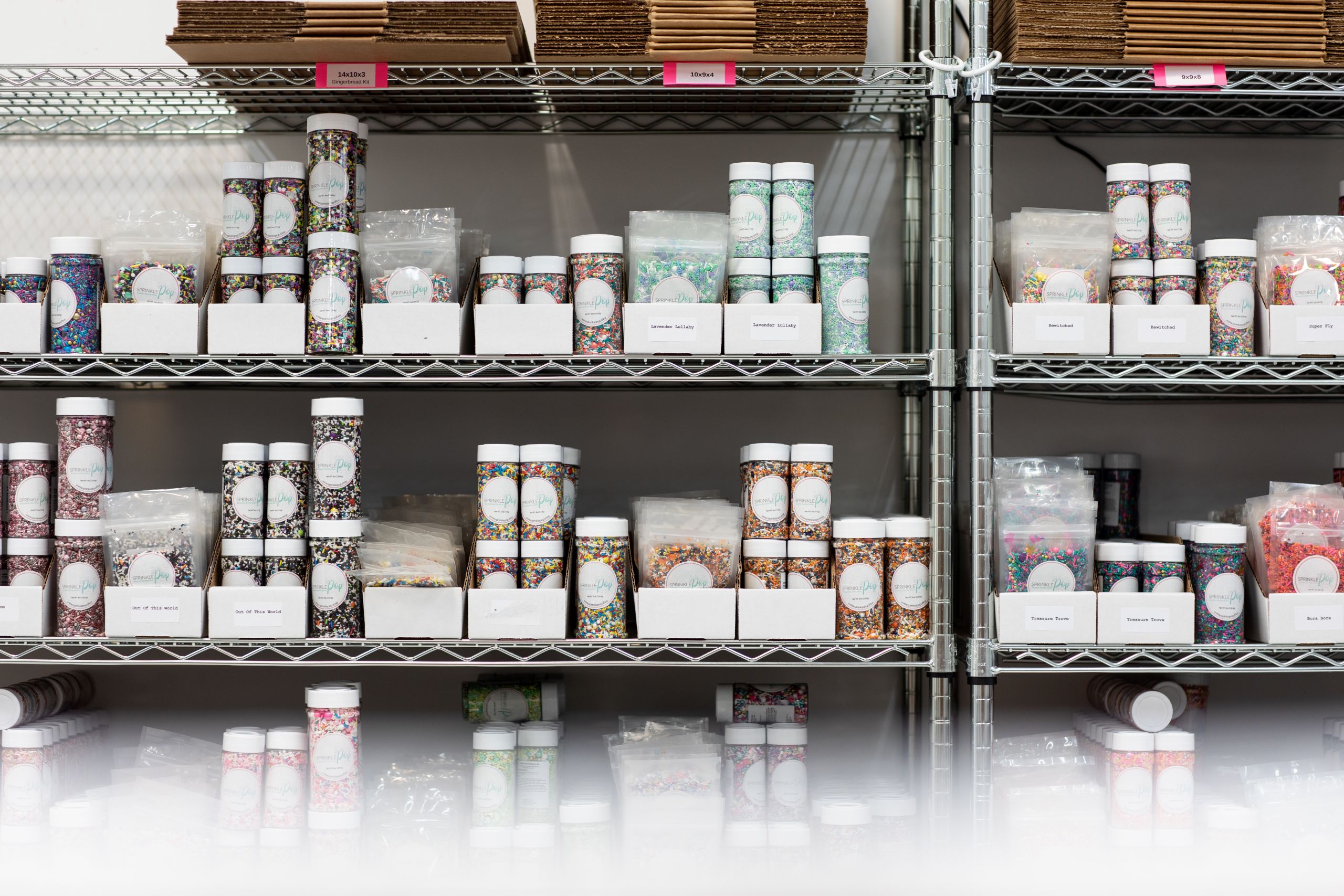 Shelves of sprinkles