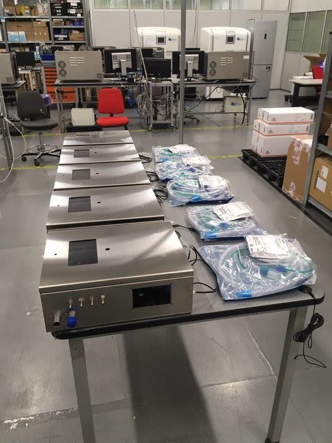 five ventilators on table