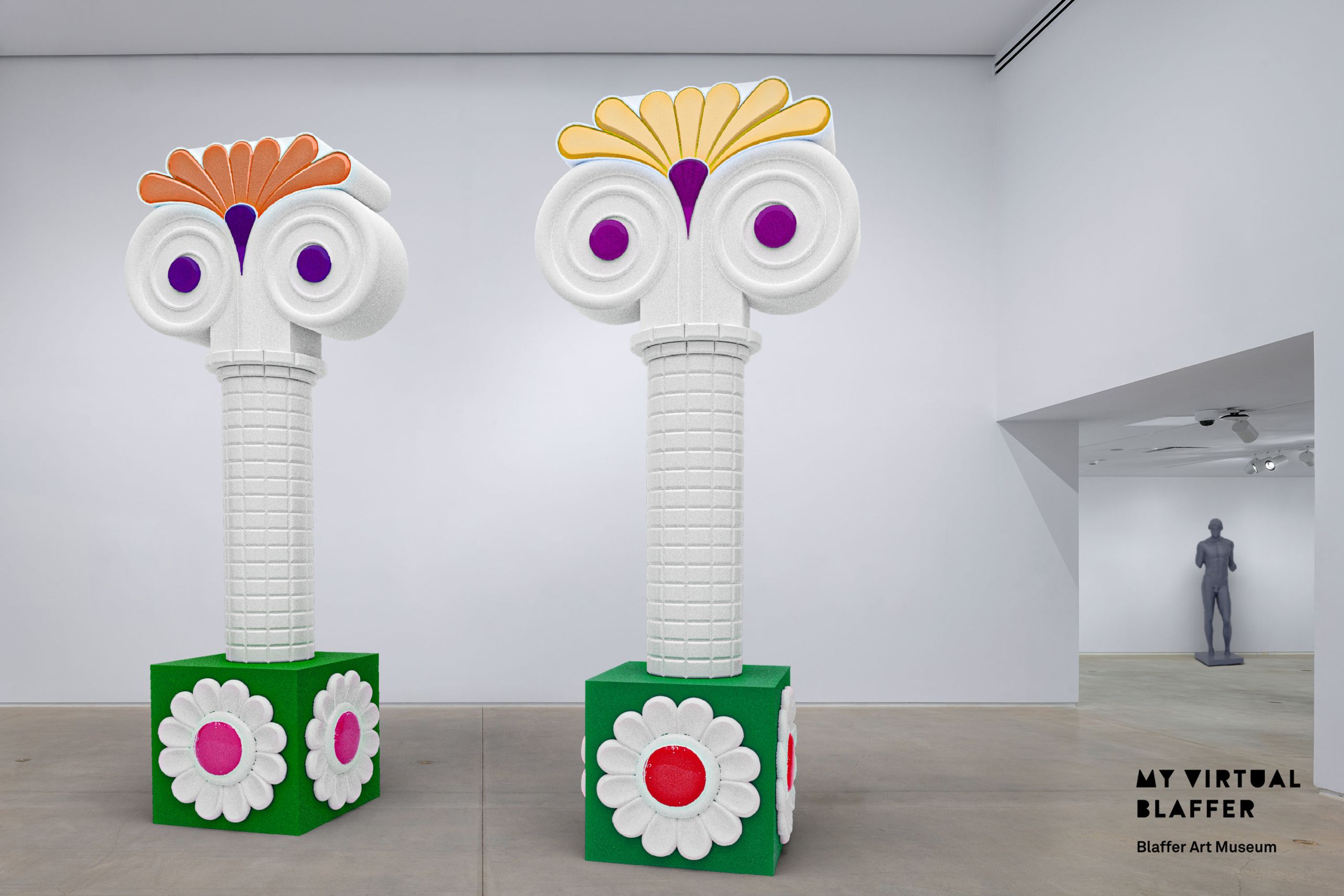 Two large sculptures by Daniel Calderon on exhibit