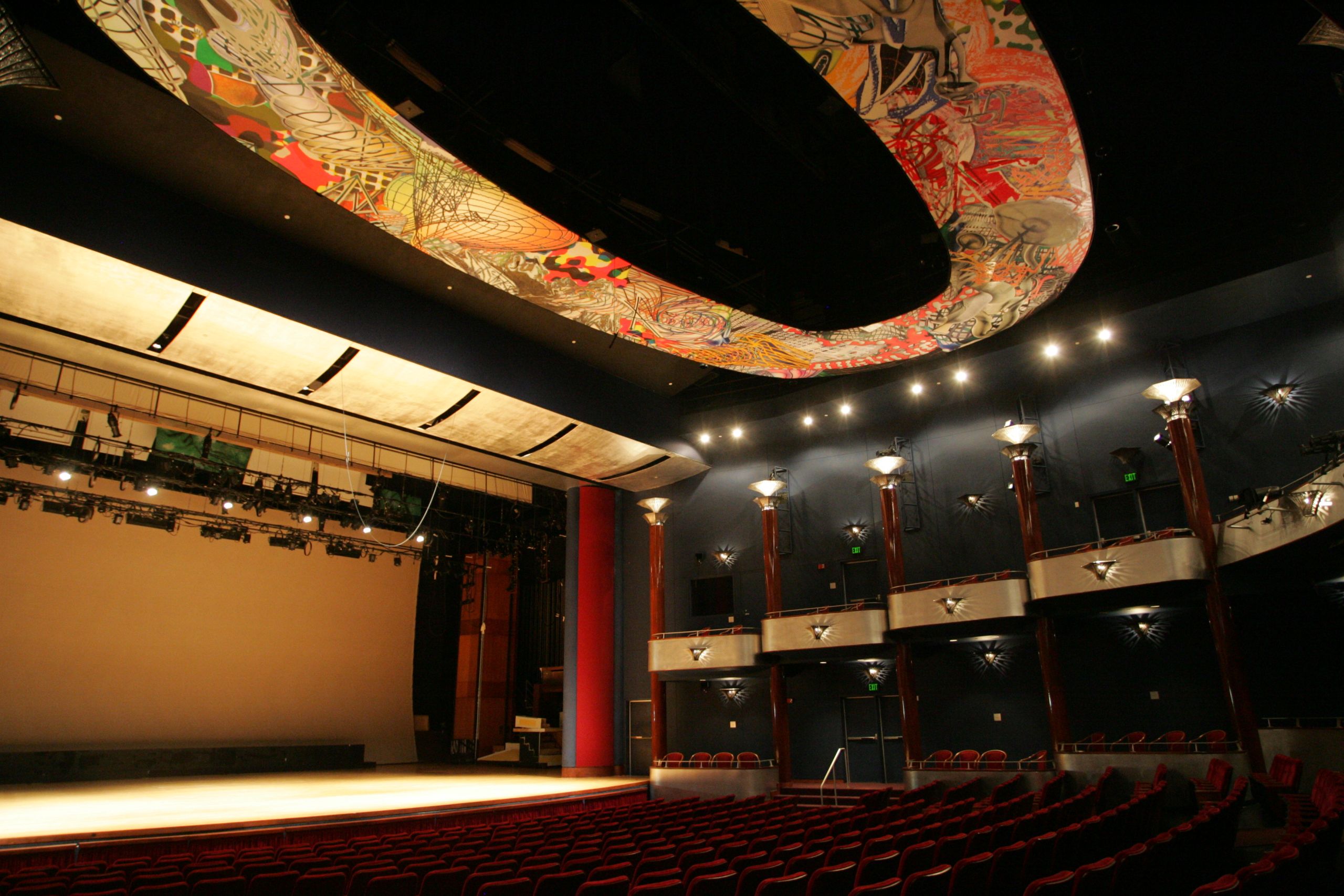 inside an empty theatre at Moores Opera House