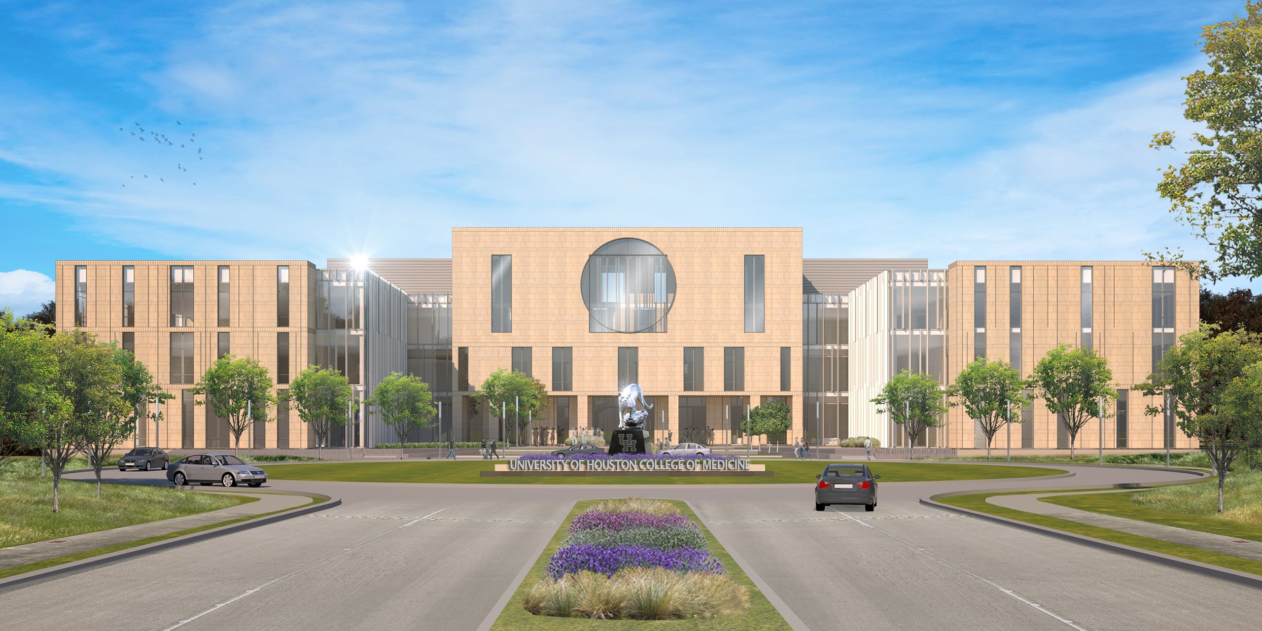 Rendering of front of college of medicine building.