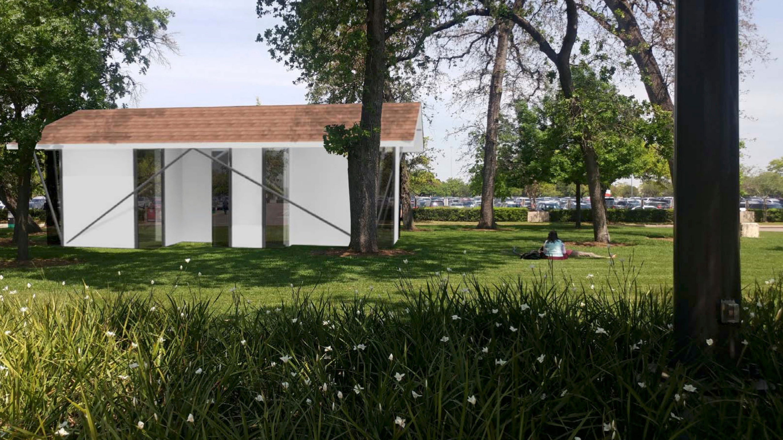 Rendering of Folly in outdoor space