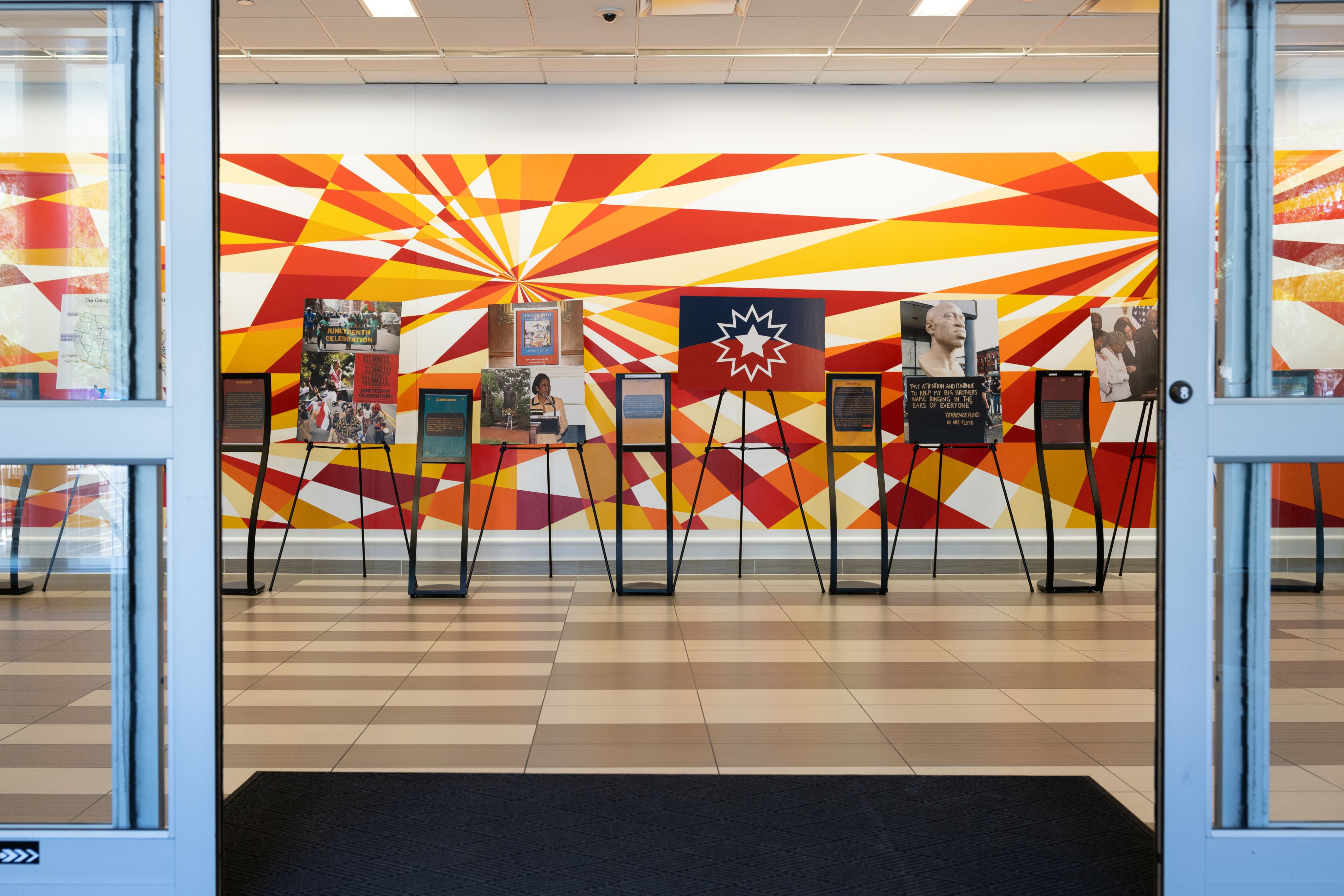 doors to student center opening to display