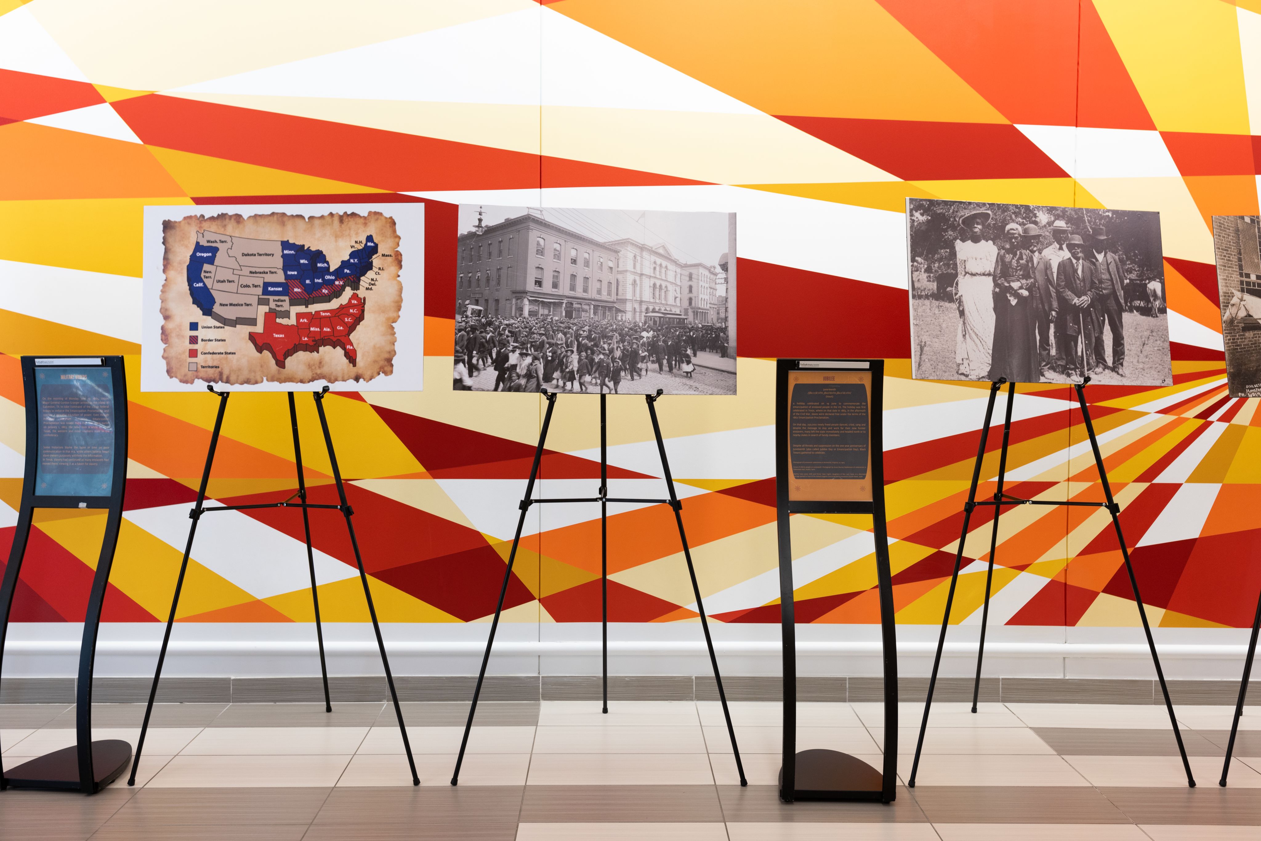 maps and memorabilia on display