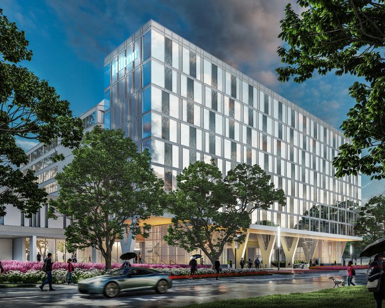 rendering of hotel tower