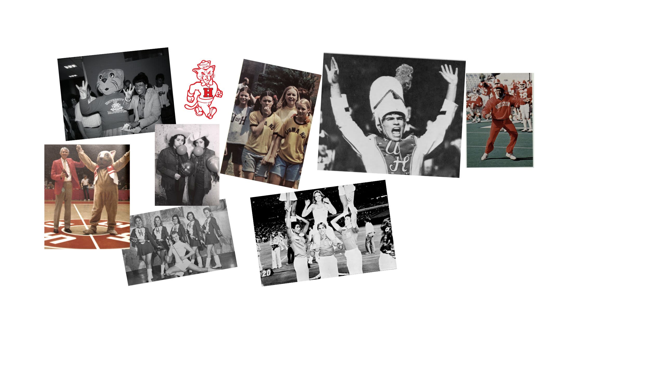 Collage of vintage UH photos and memorabilia