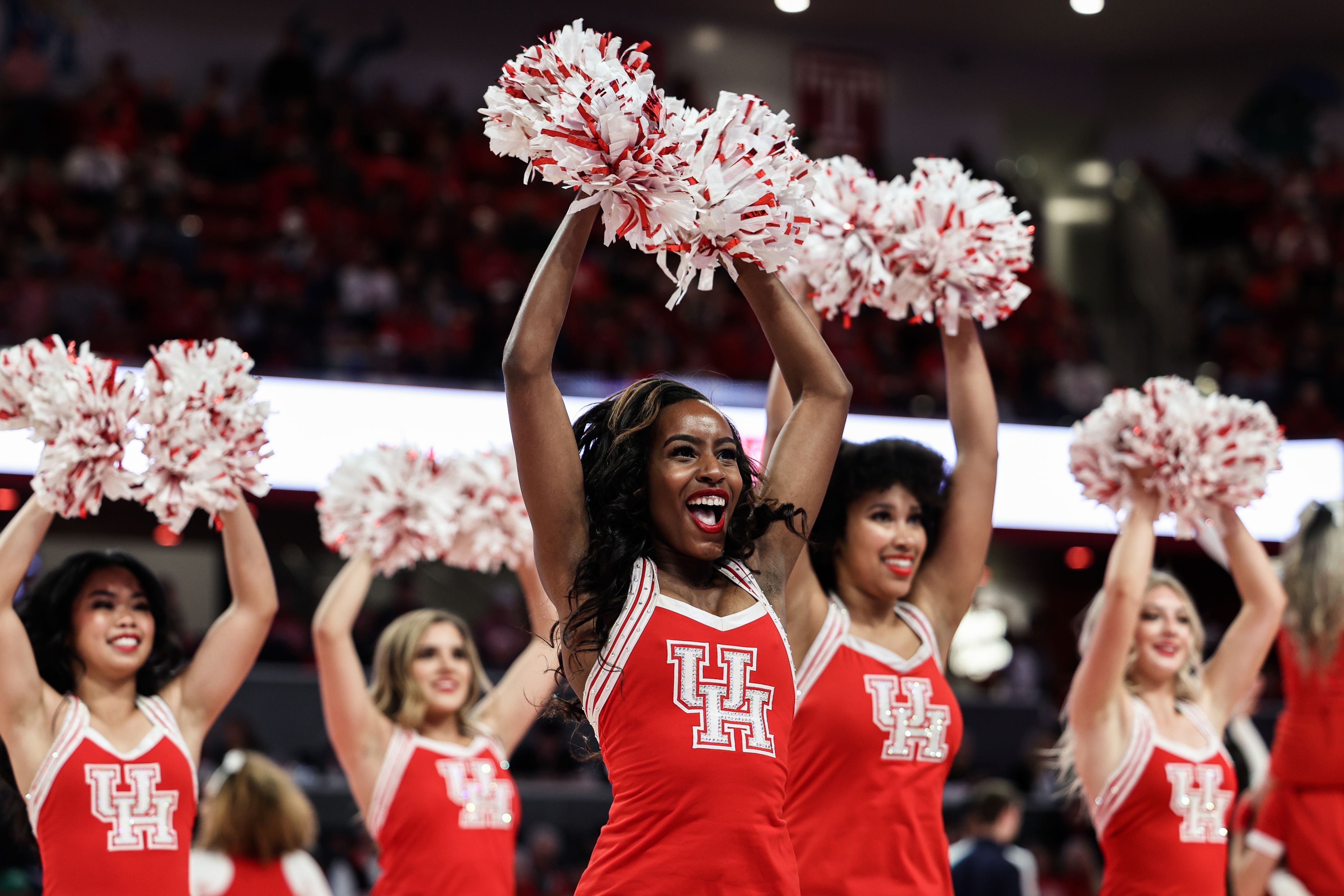 UH dance team performing during a timeout.