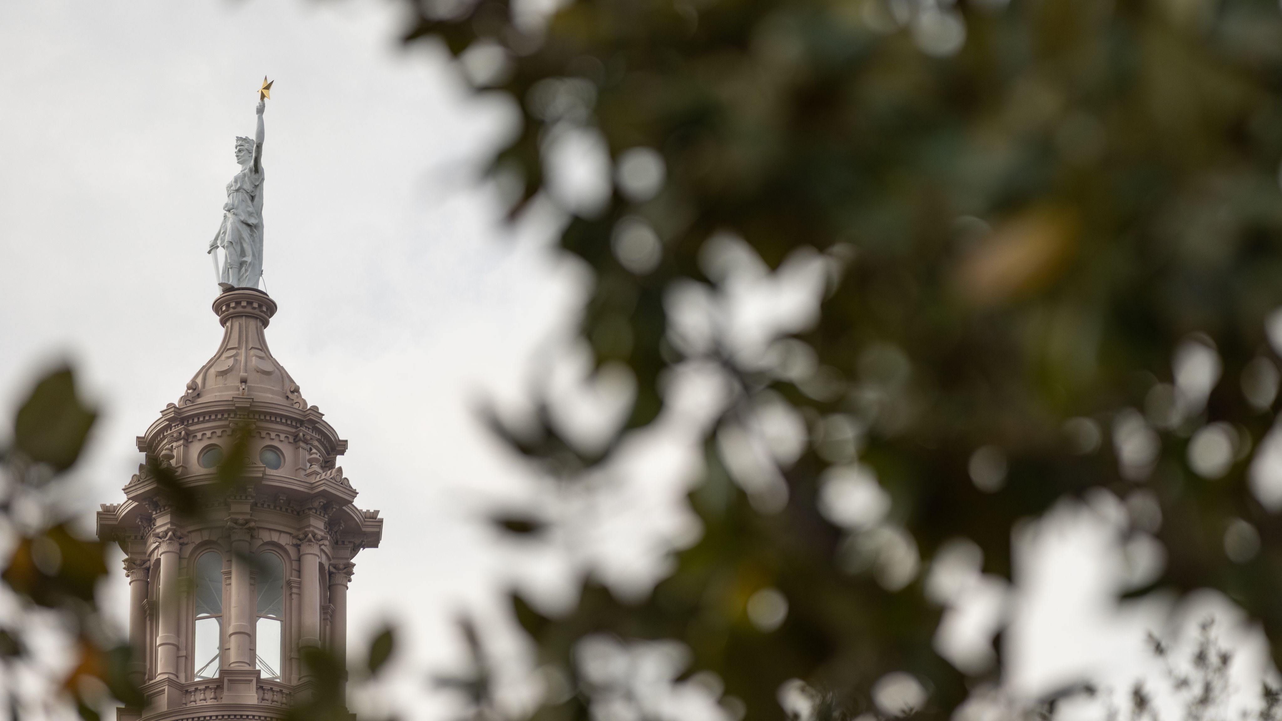 Statue on the top of the Capitol building.