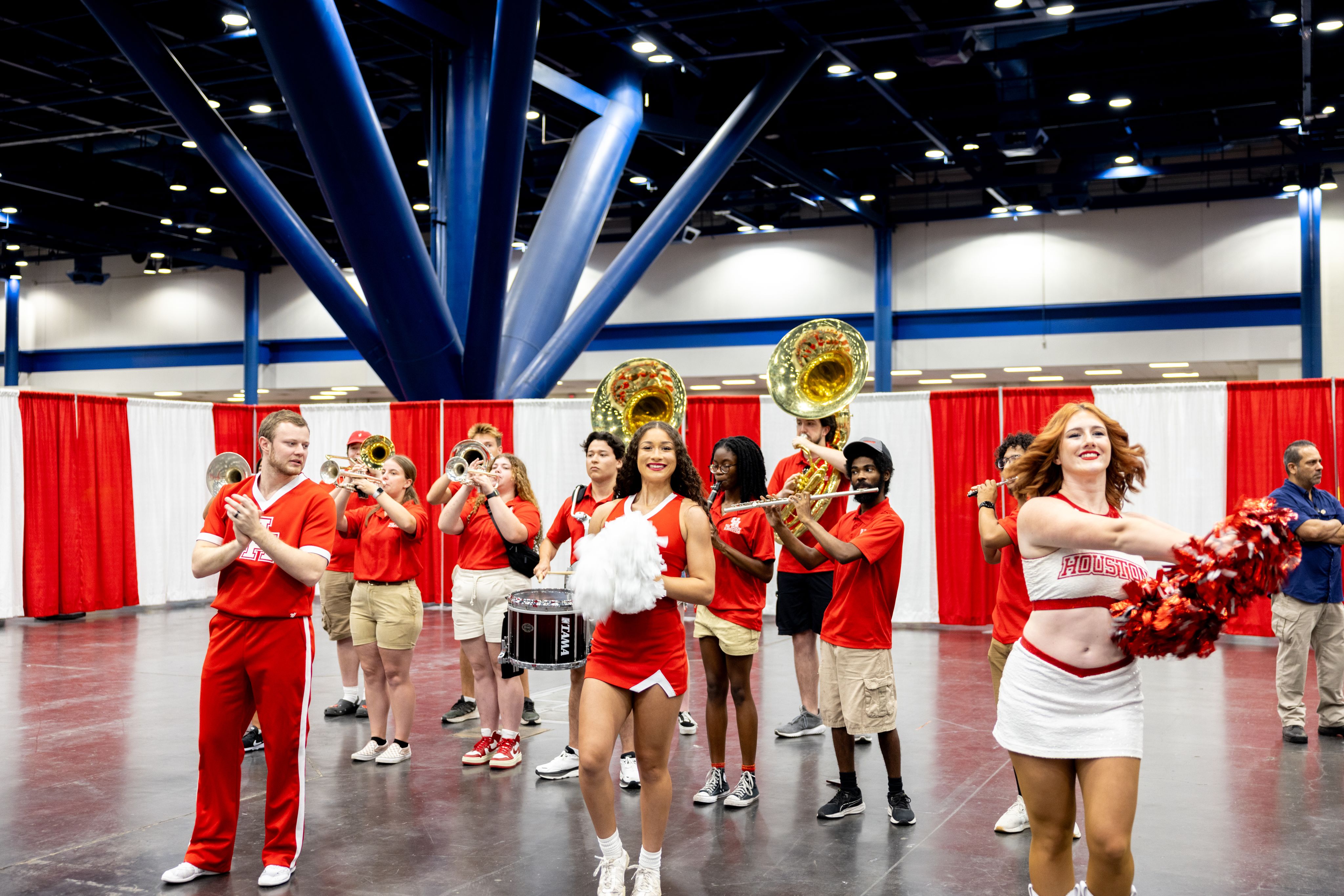 Cougar pep band performs during the welcome ceremony at the Mayor's Back to School Fest.