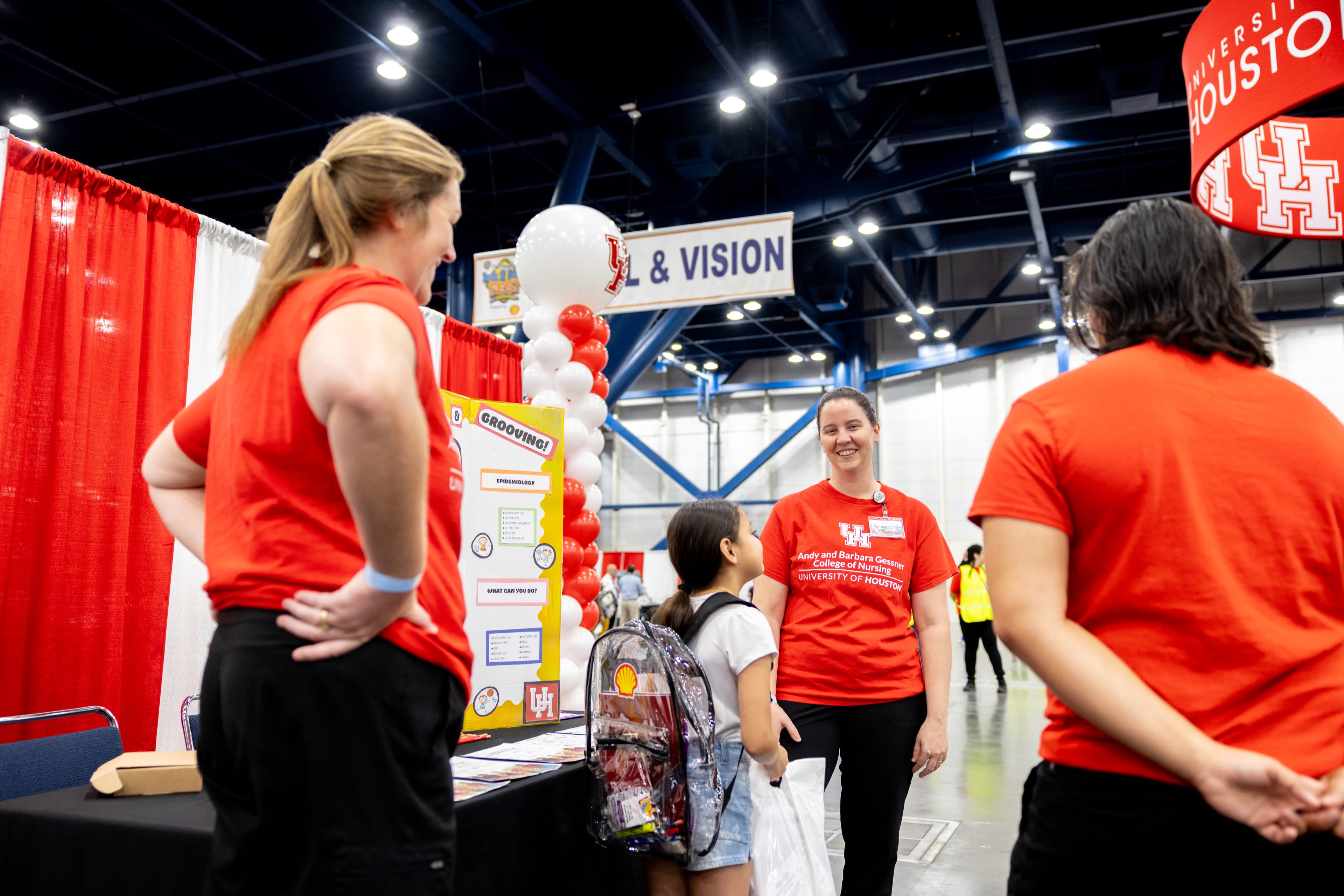 Student and staff volunteers from UH's Andy and Barbara Gessner College of Nursing provided educational activities for kids at the Mayor's Back to School Fest.