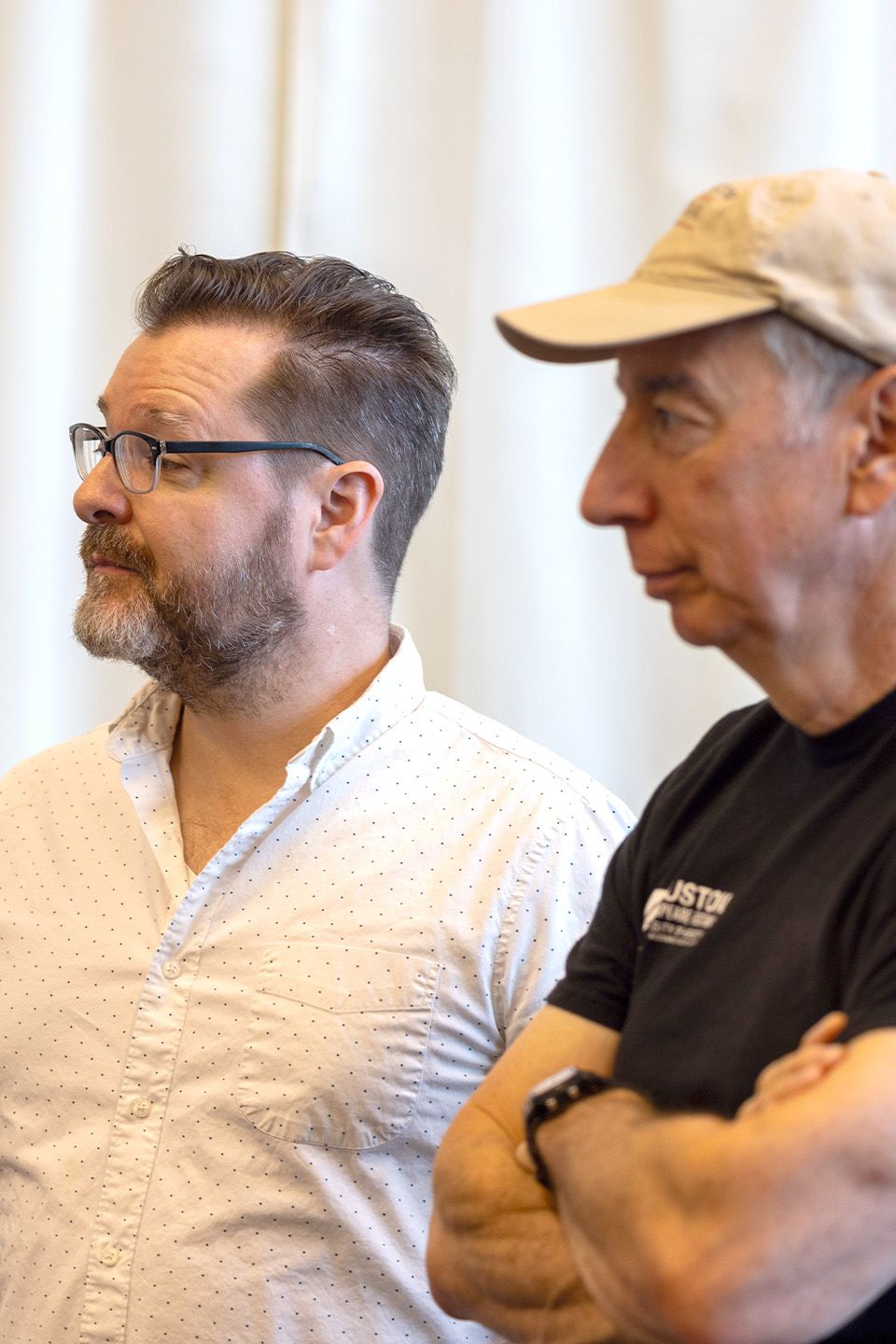 A photo of Rob and Jack backstage at rehearsal.