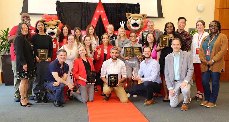 Group photo of all the winners from the Staff Council Awards