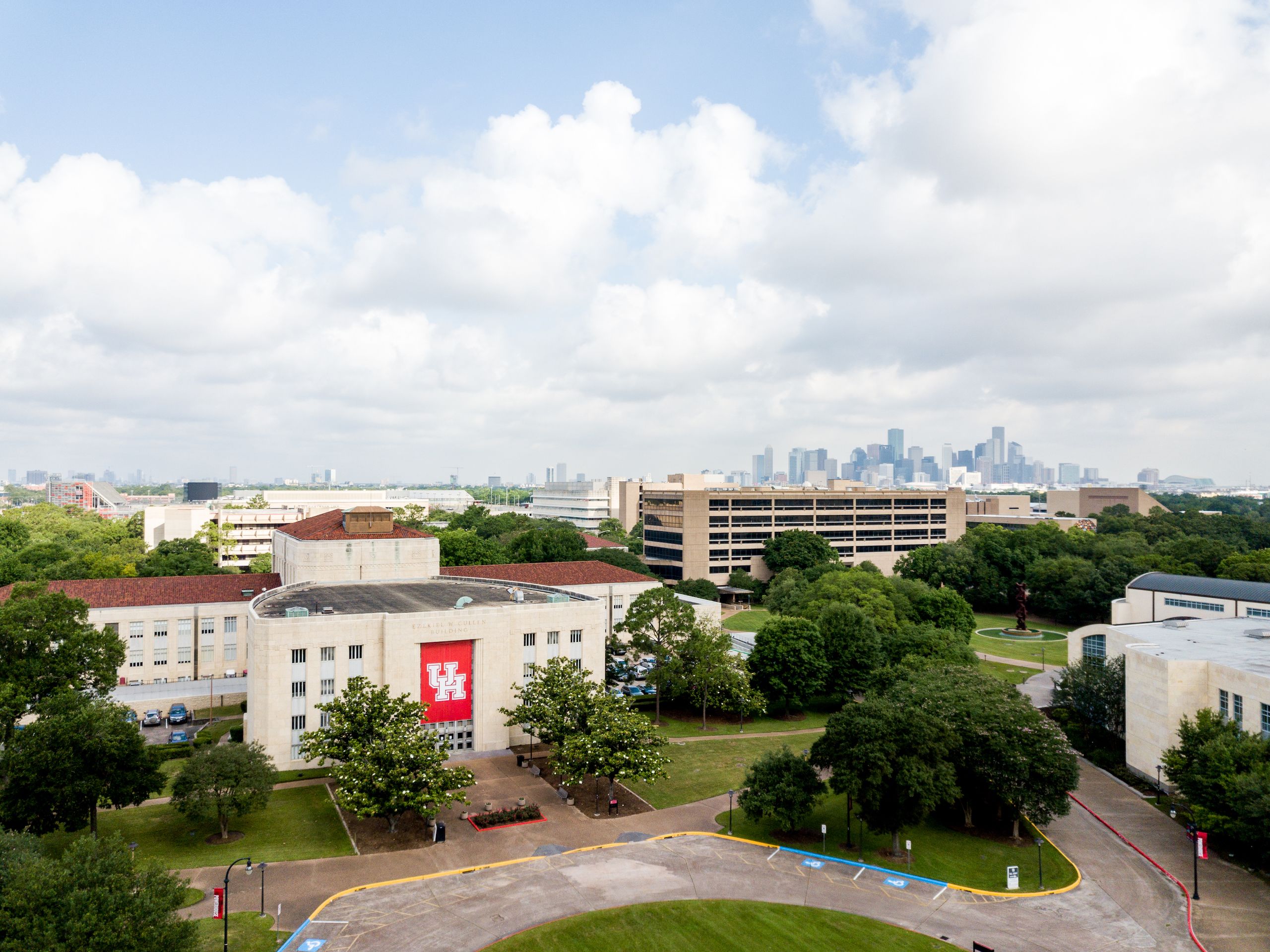 University of Houston and Houston skyline