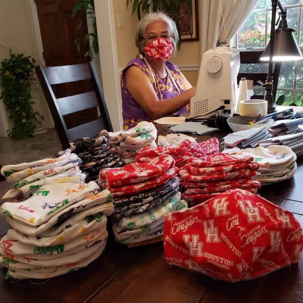 Volunteer sewing