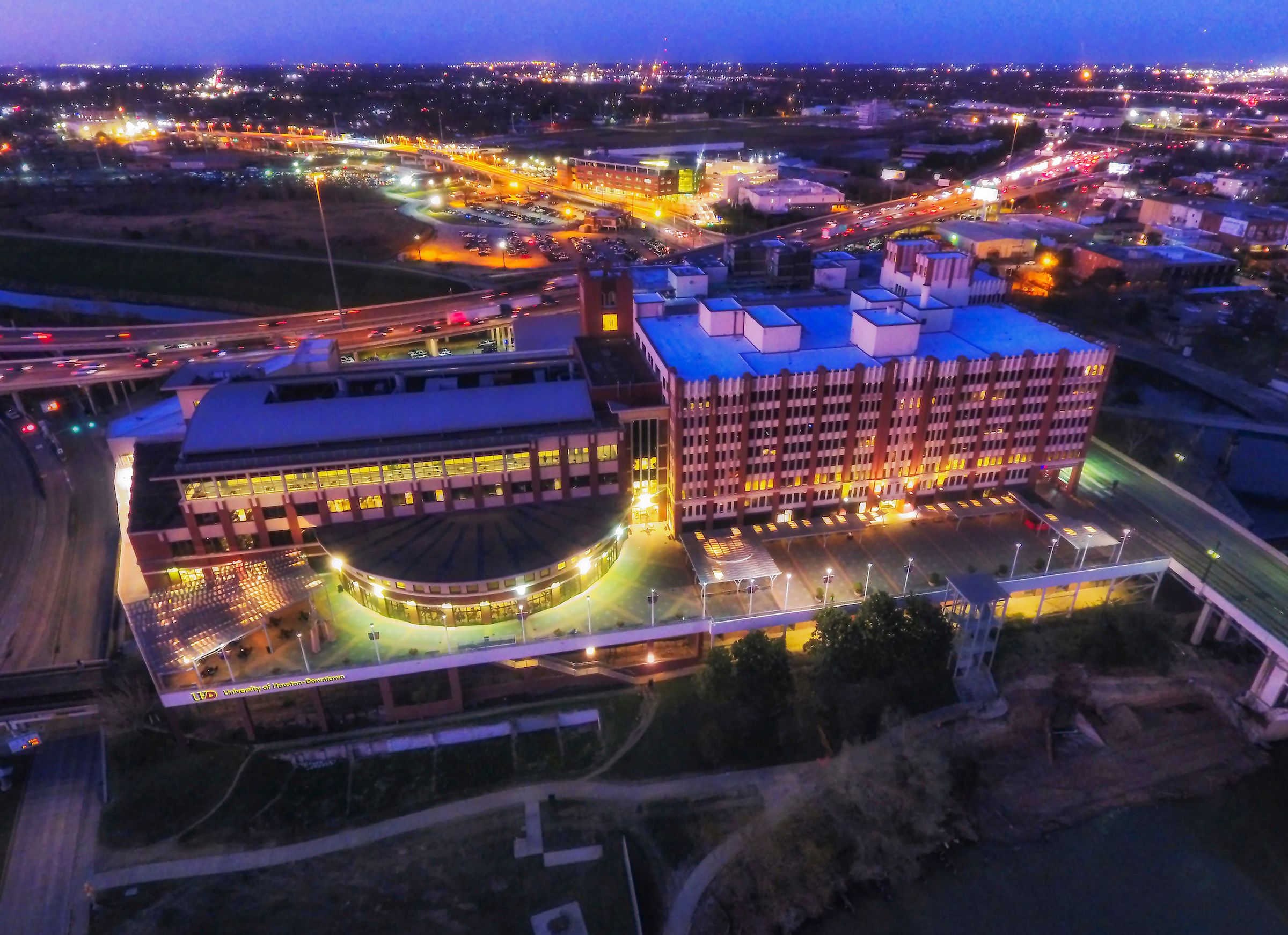 Aeral view of UHD campus