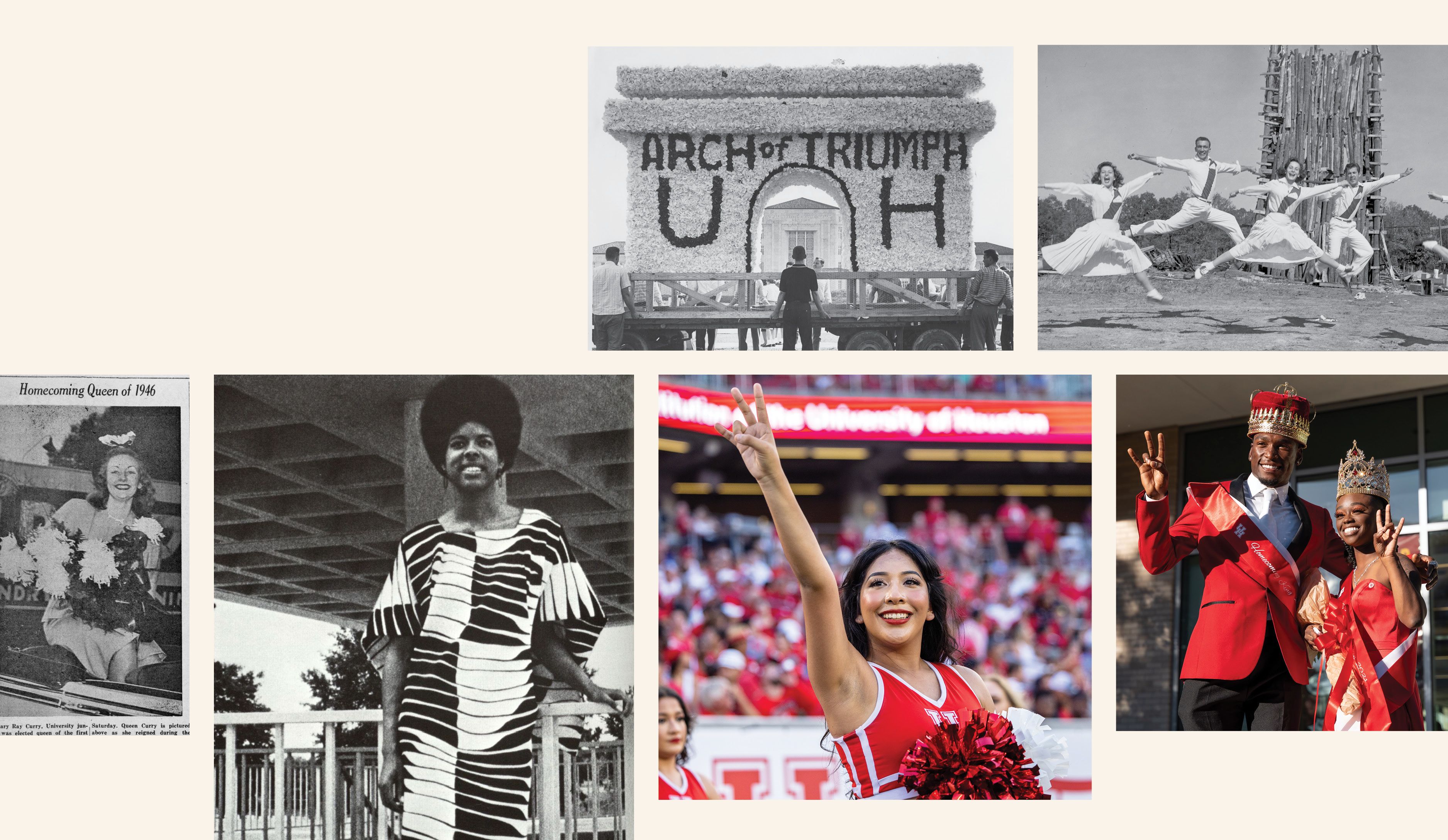 A collage of pictures from UH history
