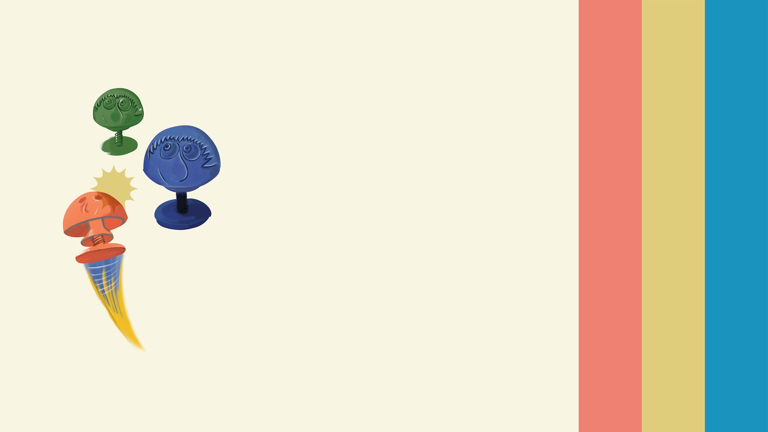 An icon of a green, blue, & orange Poppin Hoppies